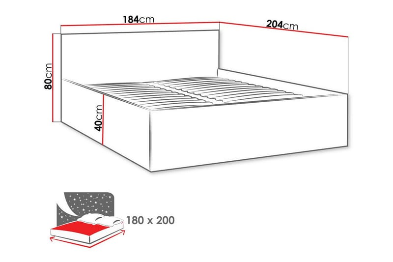 Kintore Sängram 180x200 cm Vit - Möbler - Sovrum - Sängram & sängstomme