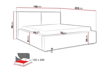 Knocklong Sängram 120x200 cm - Möbler - Sovrum - Sängram & sängstomme