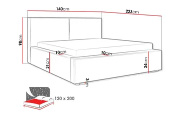 Knocklong Sängram 120x200 cm - Möbler - Sovrum - Sängram & sängstomme