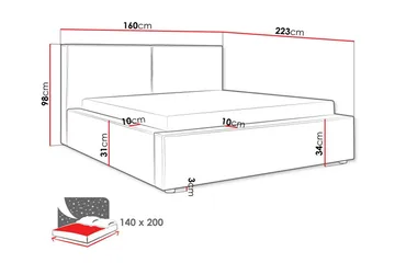 Knocklong Sängram 140x200 cm - Möbler - Sovrum - Sängram & sängstomme