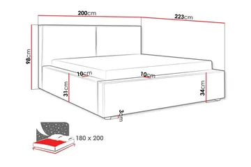Knocklong Sängram 180x200 cm - Möbler - Sovrum - Sängram & sängstomme