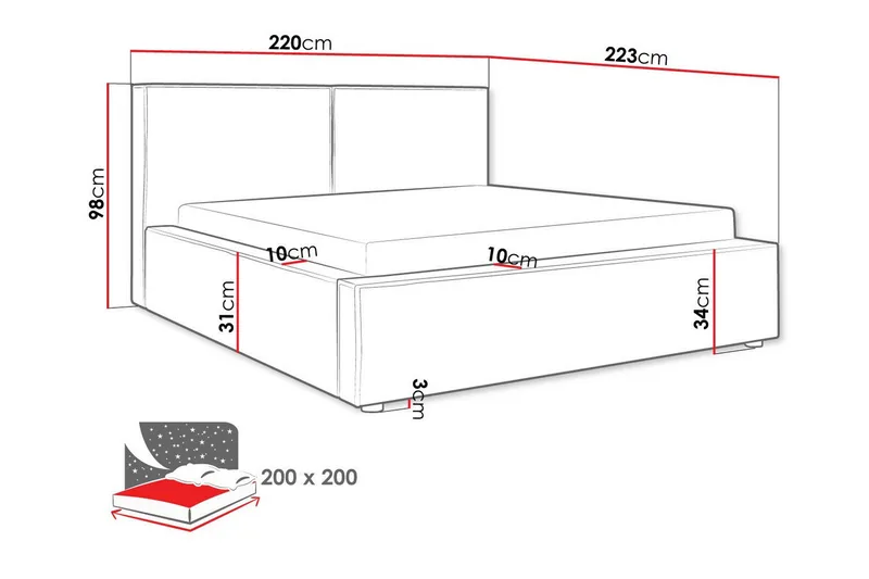 Knocklong Sängram 200x200 cm - Möbler - Sovrum - Sängram & sängstomme