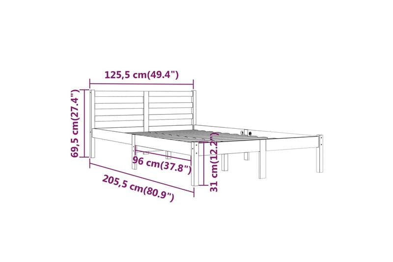 KOKORO Sängram 120x200 cm Vit - Vit - Möbler - Sovrum - Sängram & sängstomme