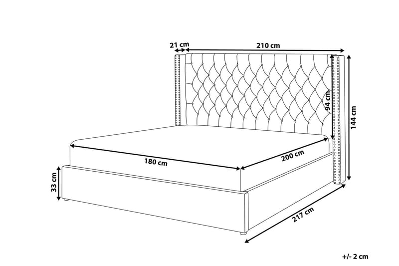 Kymmen Dubbelsäng 180x200 cm - Grå - Möbler - Sovrum - Sängram & sängstomme