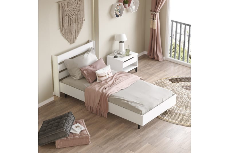 Liyakat Sängram 90x200 cm - Vit - Möbler - Sovrum - Sängram & sängstomme