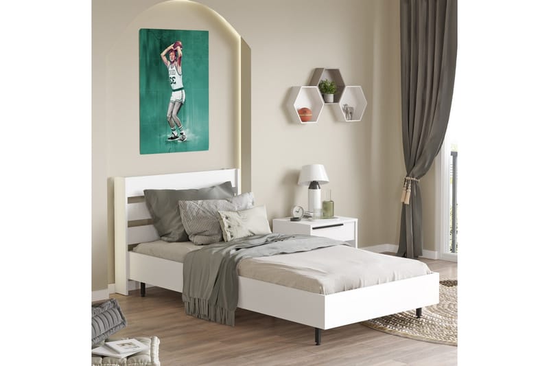 Liyakat Sängram 90x200 cm - Vit - Möbler - Sovrum - Sängram & sängstomme
