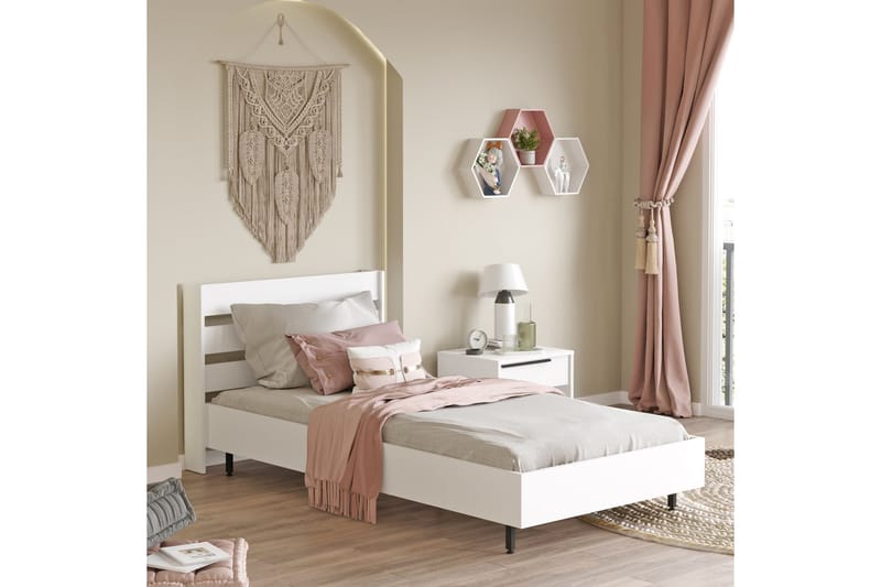 Liyakat Sängram 90x200 cm - Vit - Möbler - Sovrum - Sängram & sängstomme