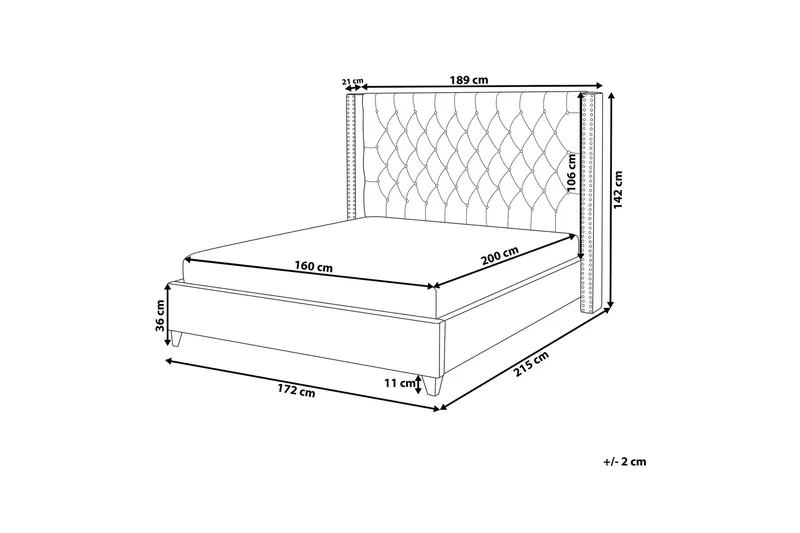 Lubbon Dubbelsäng 160|200 cm - Grå - Möbler - Sovrum - Sängram & sängstomme