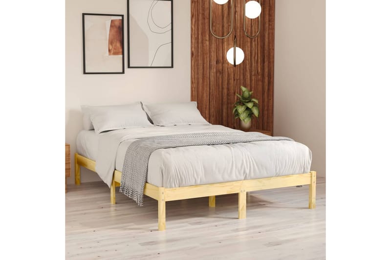 Sängram massiv furu 120x200 cm - Brun - Möbler - Sovrum - Sängram & sängstomme
