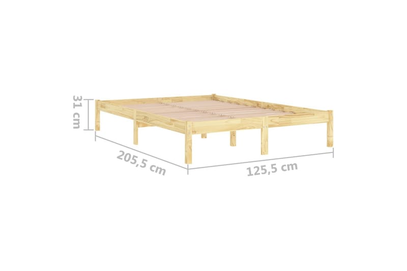 Sängram massiv furu 120x200 cm - Brun - Möbler - Sovrum - Sängram & sängstomme