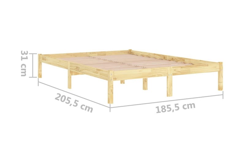 Sängram massiv furu 180x200 cm - Brun - Möbler - Sovrum - Sängram & sängstomme