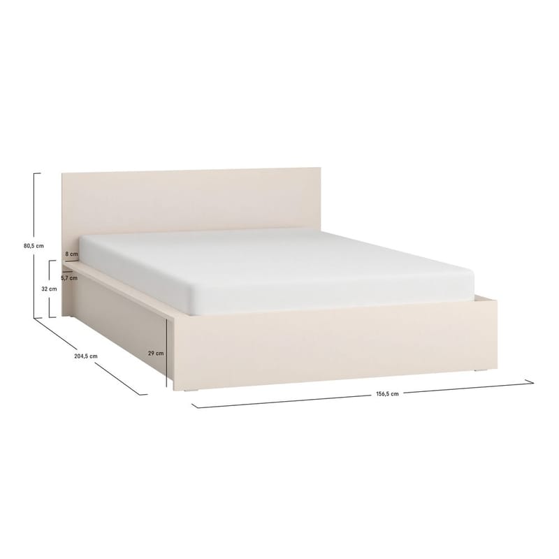 Sängram med huvudgavel 4 You Fresh med Trälameller på Band Sandbeige - 140 x 200 cm - Möbler - Sovrum - Sängram & sängstomme