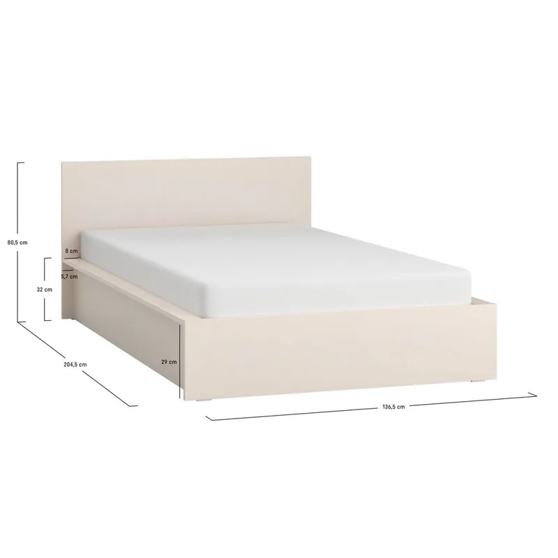 Sängram med huvudgavel 4 You Fresh med Trälameller på Band Sandbeige - 120 x 200 cm - Möbler - Sovrum - Sängram & sängstomme