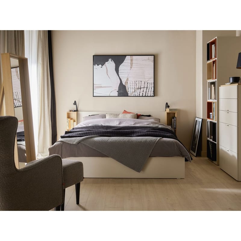 Sängram med huvudgavel 4 You Fresh med Trälameller på Band Sandbeige - 160 x 200 cm - Möbler - Sovrum - Sängram & sängstomme