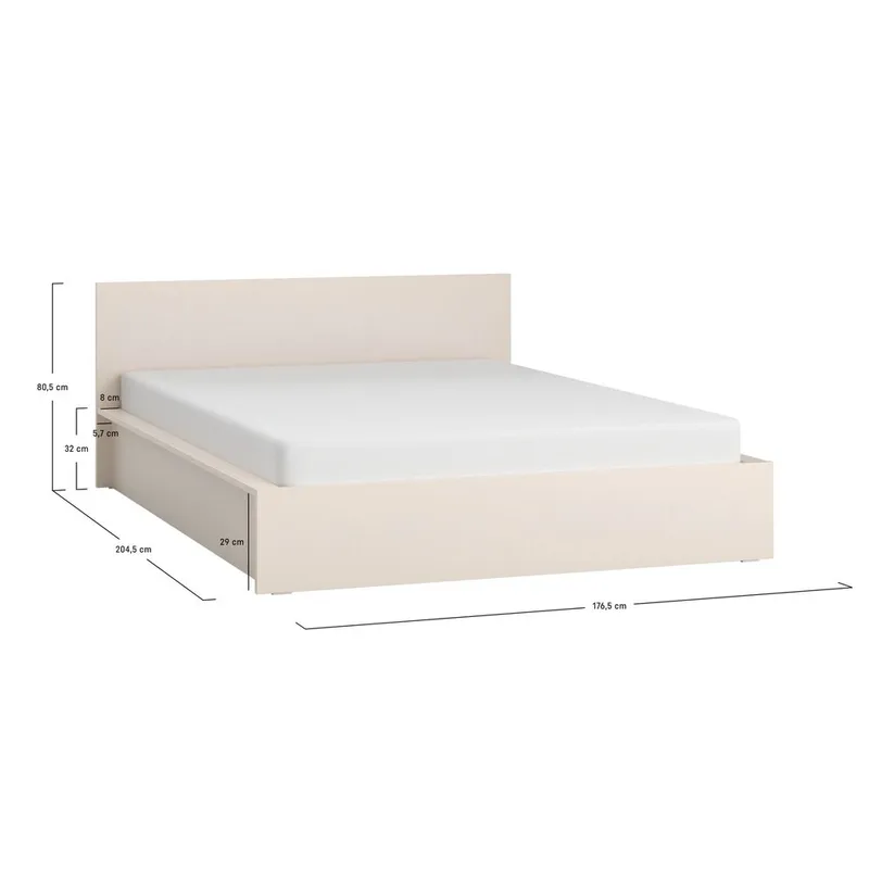 Sängram med huvudgavel 4 You Fresh med Upphöjd Ram Sandbeige - 160 x 200 cm - Möbler - Sovrum - Sängram & sängstomme