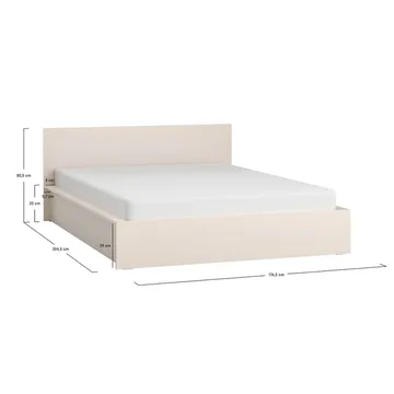 Sängram med huvudgavel 4 You Fresh med Upphöjd Ram Sandbeige - 160 x 200 cm - Möbler - Sovrum - Sängram & sängstomme