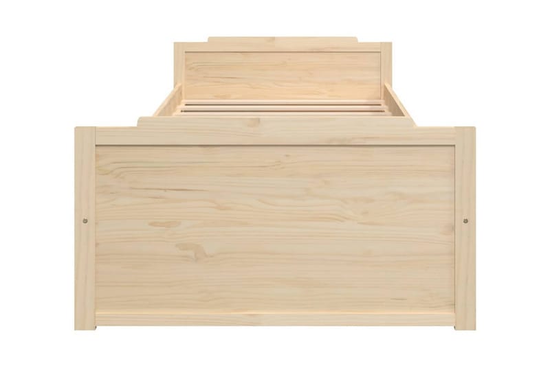 Sängram med lådor massiv furu 90x200 cm - Brun - Möbler - Sovrum - Sängram & sängstomme