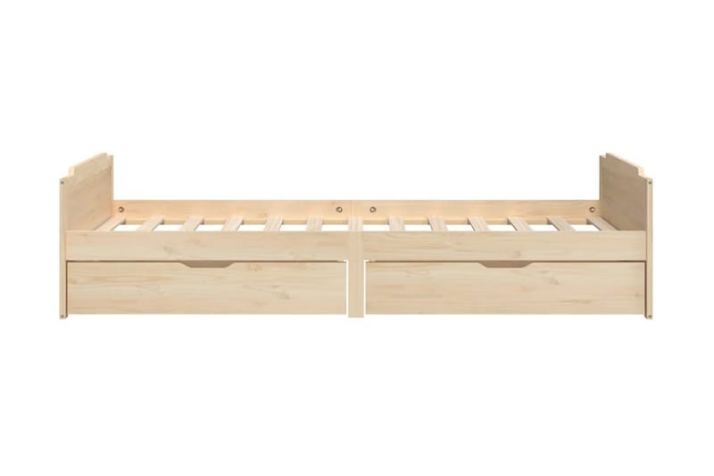Sängram med lådor massiv furu 90x200 cm - Brun - Möbler - Sovrum - Sängram & sängstomme