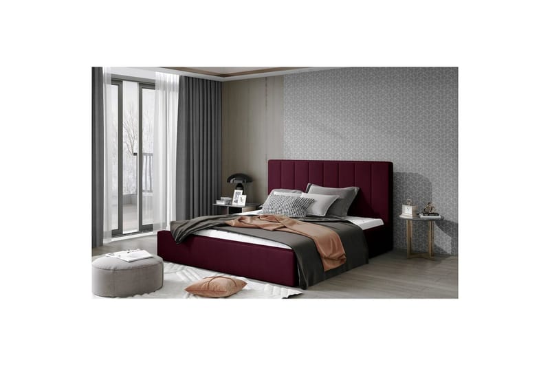 Sängram med stoppning Eltap Audrey fr. stål - Mat Velvet 68, Mörklila, 200x200 cm - Möbler - Sovrum - Sängram & sängstomme