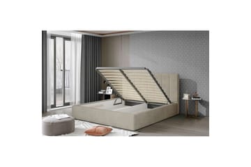 Sängram med stoppning Eltap Audrey fr. stål - Paros 02, Beige, 140x200 cm - Möbler - Sovrum - Sängram & sängstomme