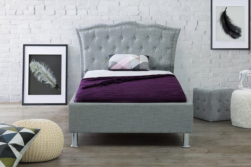 Metz Dubbelsäng 90 200 cm - Grå - Möbler - Sovrum - Sängram & sängstomme