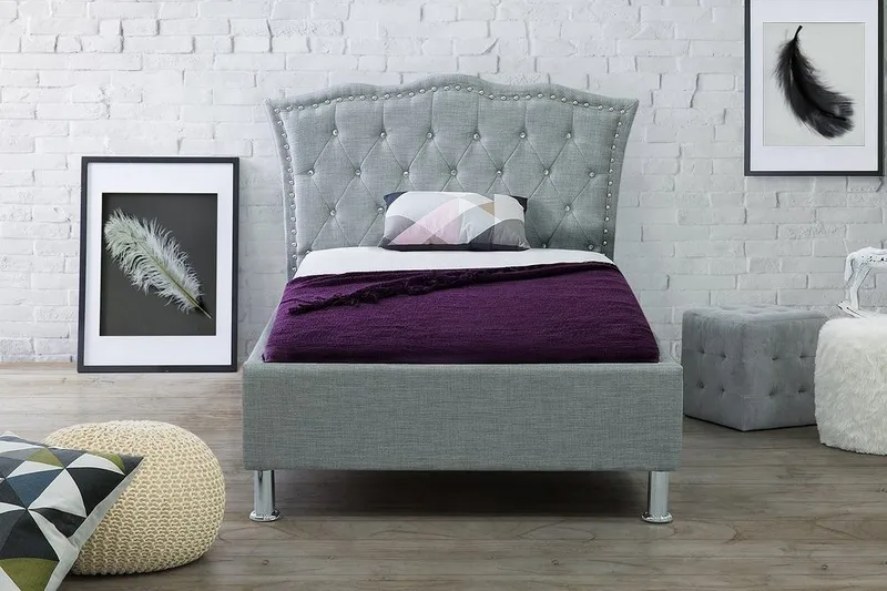 Metz Dubbelsäng 90 200 cm - Grå - Möbler - Sovrum - Sängram & sängstomme