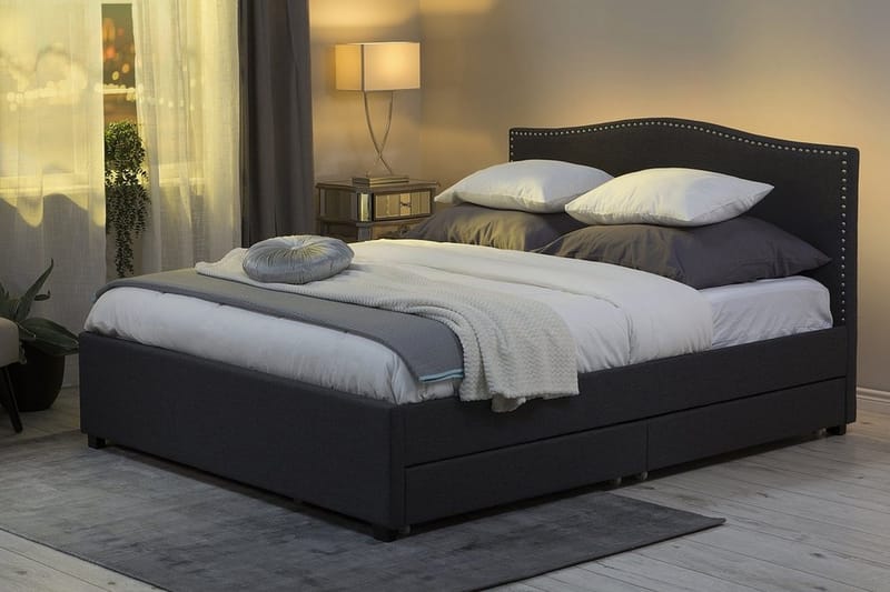 Montpellier Dubbelsäng 160 | 200 cm - Grå - Möbler - Sovrum - Sängram & sängstomme