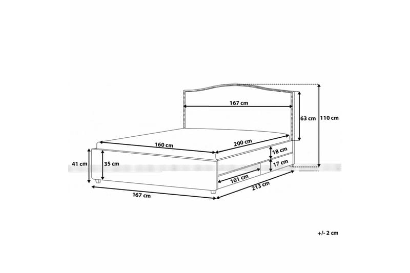 Montpellier Dubbelsäng 160|200 cm - Beige - Möbler - Sovrum - Sängram & sängstomme