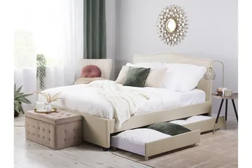 Montpellier Dubbelsäng 160|200 cm - Beige - Möbler - Sovrum - Sängram & sängstomme