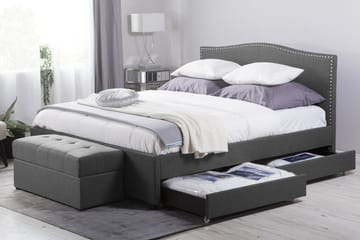 Montpellier Dubbelsäng 160|200 cm - Grå - Möbler - Sovrum - Sängram & sängstomme
