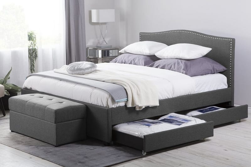 Montpellier Dubbelsäng 160|200 cm - Grå - Möbler - Sovrum - Sängram & sängstomme