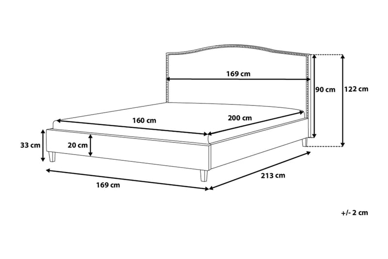 MONTPELLIER Dubbelsäng 160|200 cm - Sängram & sängstomme