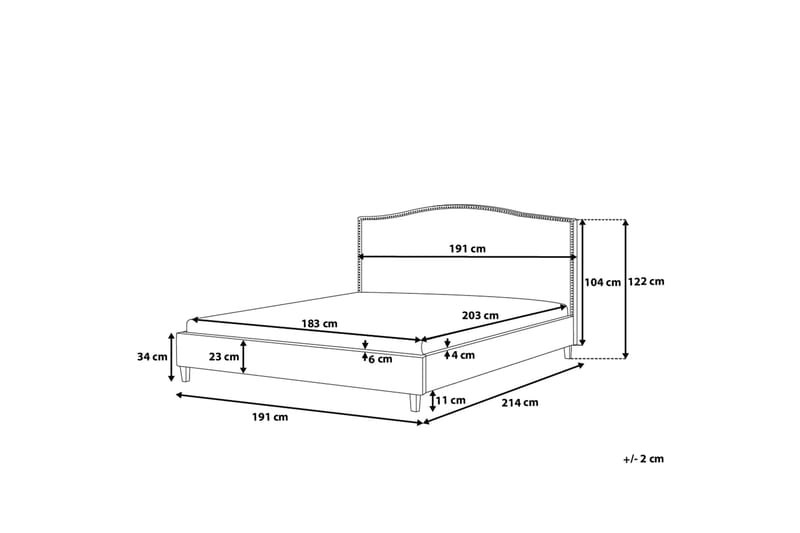 Montpellier Dubbelsäng 180 200 cm  Grå  Grå - Grå - Möbler - Sovrum - Sängram & sängstomme