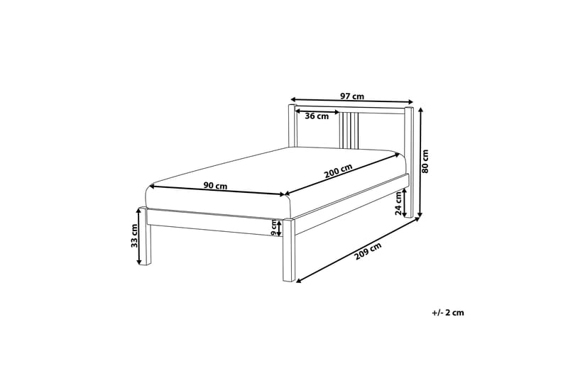 MUEHRING Säng Trä 90x200 cm Vit - Möbler - Sovrum - Sängram & sängstomme