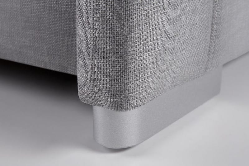 Nantes Komplett Sängpaket – Dubbelsäng 140x200 cm i Tyg med Sänggavel + Bäddmadrass - Grå - Möbler - Sovrum - Sängram & sängstomme