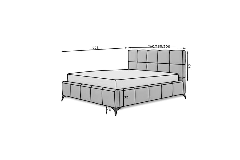 Nazira Sängram med Förvaring 160x200 cm Beige - Möbler - Sovrum - Sängram & sängstomme