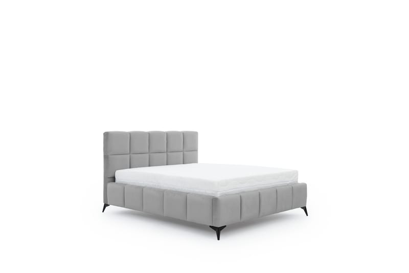 Nazira Sängram med Förvaring 160x200 cm Ljusgrå - Möbler - Sovrum - Sängram & sängstomme