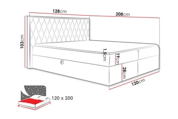 Oberting Sängram 120x200 cm - Möbler - Sovrum - Sängram & sängstomme
