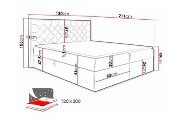 Oberting Sängram 120x200 cm - Möbler - Sovrum - Sängram & sängstomme