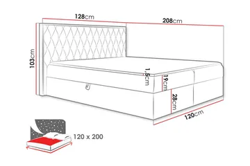 Oberting Sängram 120x200 cm - Möbler - Sovrum - Sängram & sängstomme