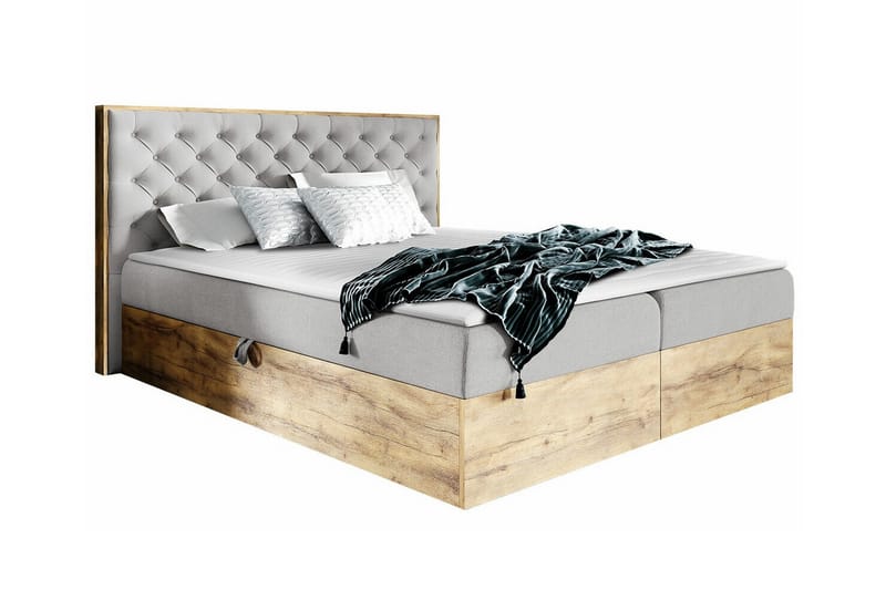 Oberting Sängram 200x200 cm Beige/Trä - Möbler - Sovrum - Sängram & sängstomme