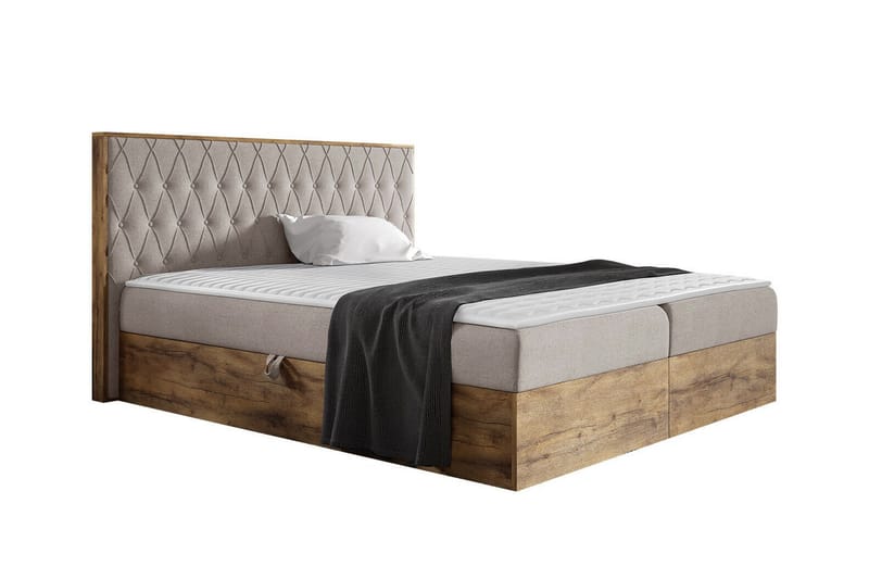 Oberting Sängram 200x200 cm Beige/Trä - Möbler - Sovrum - Sängram & sängstomme