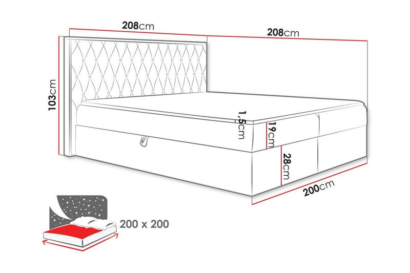 Oberting Sängram 200x200 cm Grön/Valnöt - Möbler - Sovrum - Sängram & sängstomme