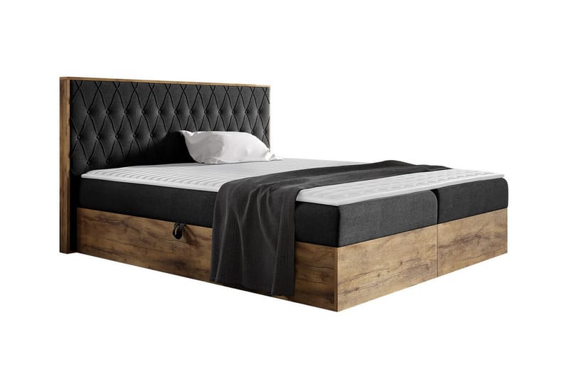 Oberting Sängram 200x200 cm Svart/Trä - Möbler - Sovrum - Sängram & sängstomme