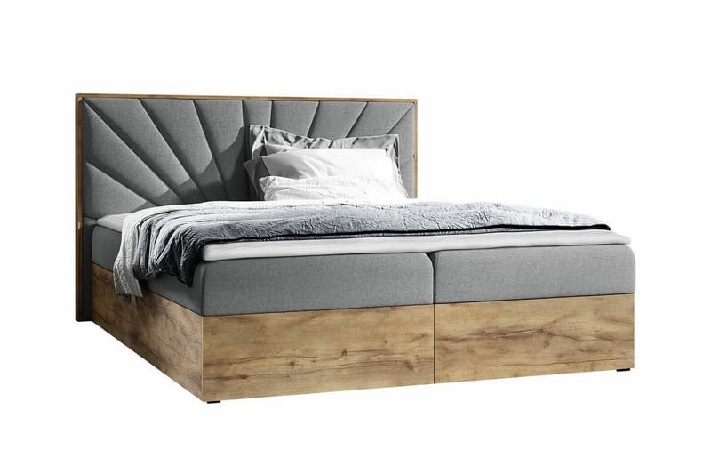 Oberting Sängram 200x200 cm Vit/Grå - Möbler - Sovrum - Sängram & sängstomme