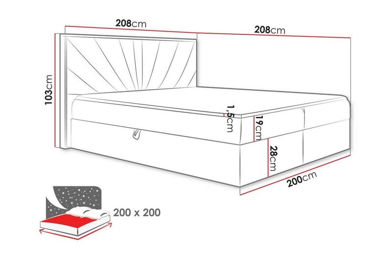 Oberting Sängram 200x200 cm - Möbler - Sovrum - Sängram & sängstomme
