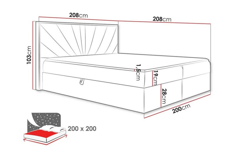 Oberting Sängram 200x200 cm - Möbler - Sovrum - Sängram & sängstomme