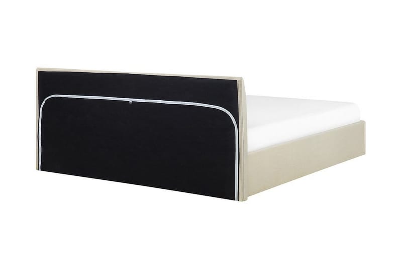Orbey Sängram med Förvaring 160x200 cm i Tyg med Sänggavel - Beige - Möbler - Sovrum - Sängram & sängstomme