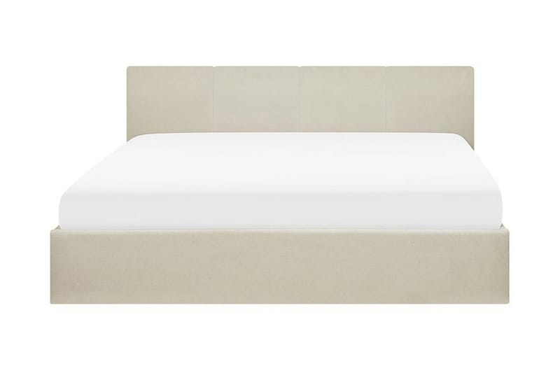 Orbey Sängram med Förvaring 160x200 cm i Tyg med Sänggavel, Beige