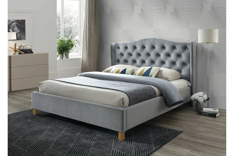 Paonia Sängram 180x200 cm  Grå - Grå - Möbler - Sovrum - Sängram & sängstomme